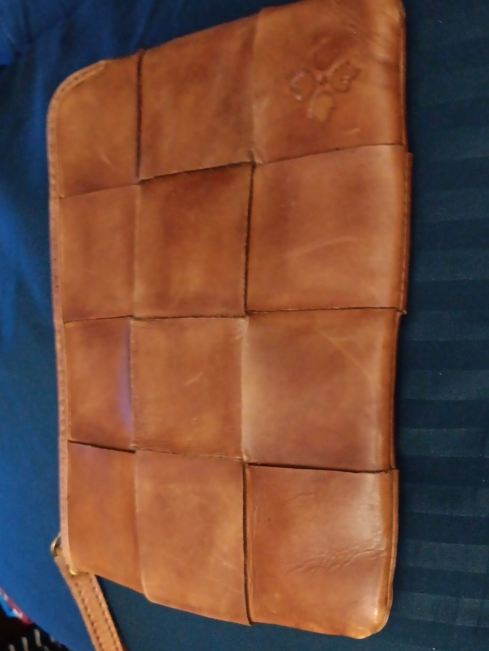 Patricia Nash Woven Leather Clutch - Brown